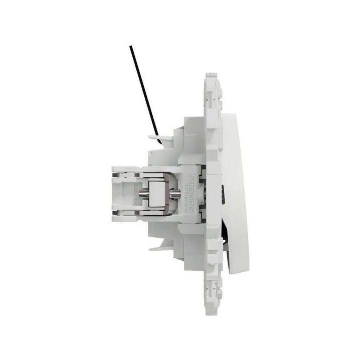 Schneider Odace - va-et-vient ou poussoir lumineux LED avec griffes - 10AX - blanc craie - Réf : S925263