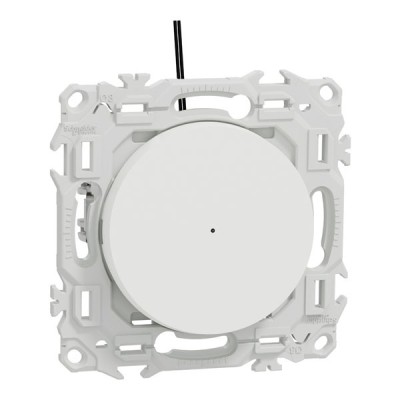 Schneider Odace - va-et-vient ou poussoir lumineux LED avec griffes - 10AX - blanc craie - Réf : S925263