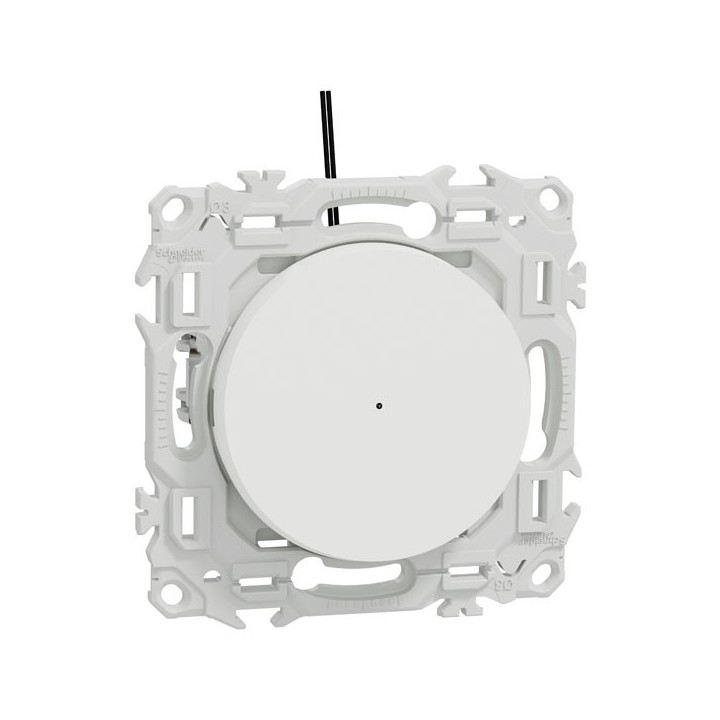 Schneider Odace - va-et-vient ou poussoir lumineux LED avec griffes - 10AX - blanc craie - Réf : S925263