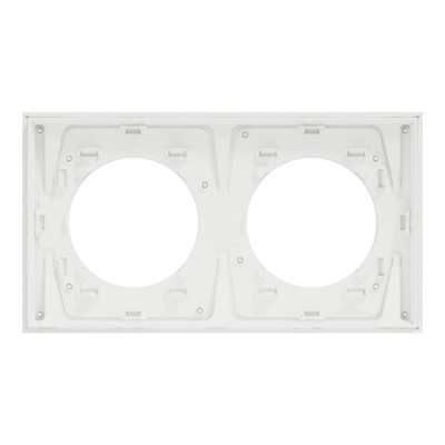 Schneider Odace Métal - plaque de finition 2 postes - effet Titane support blanc - Réf : S910704