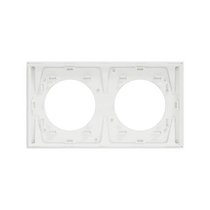 Schneider Odace Métal - plaque de finition 2 postes - effet Titane support blanc - Réf : S910704