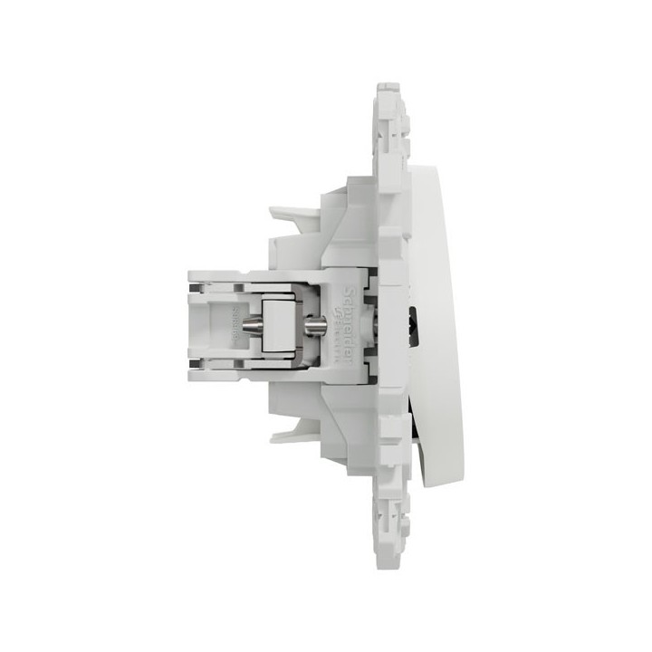 Schneider Odace - double va-et-vient ou poussoir avec griffes - 10AX - blanc craie - Réf : S925214