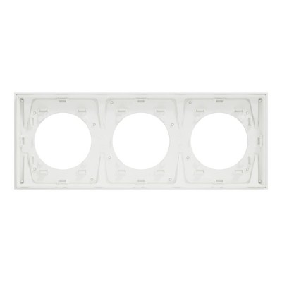 Schneider Odace Métal - plaque de finition 3 postes - effet Titane support blanc - Réf : S910706
