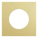 Schneider Odace Métal - plaque de finition 1 poste - effet Laiton support blanc - Réf : S911702