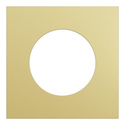 Schneider Odace Métal - plaque de finition 1 poste - effet Laiton support blanc - Réf : S911702