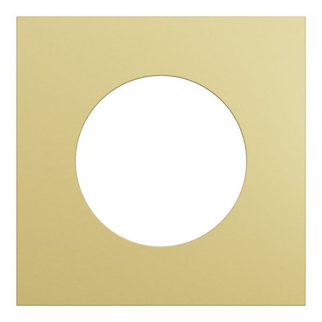Schneider Odace Métal - plaque de finition 1 poste - effet Laiton support blanc - Réf : S911702