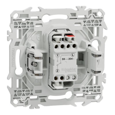 Schneider Odace - va-et-vient ou poussoir avec griffes - 10AX - blanc craie - Réf : S925204