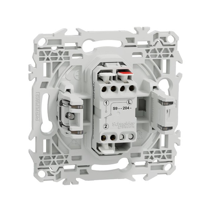 Schneider Odace - va-et-vient ou poussoir avec griffes - 10AX - blanc craie - Réf : S925204