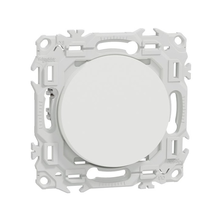 Schneider Odace - va-et-vient ou poussoir avec griffes - 10AX - blanc craie - Réf : S925204