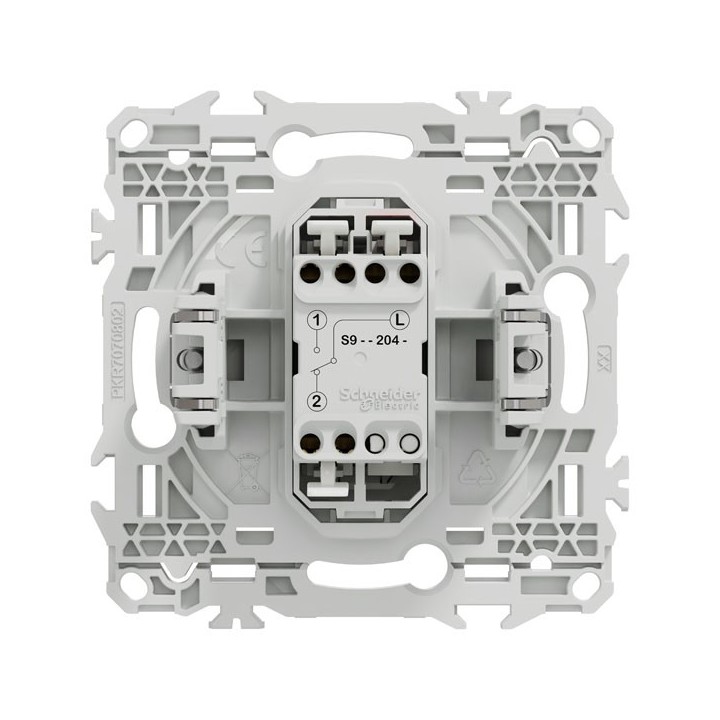 Schneider Odace - va-et-vient ou poussoir avec griffes - 10AX - blanc craie - Réf : S925204
