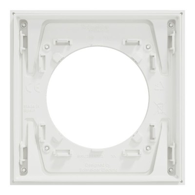Schneider Odace Métal - plaque de finition 1 poste - effet Laiton support blanc - Réf : S911702