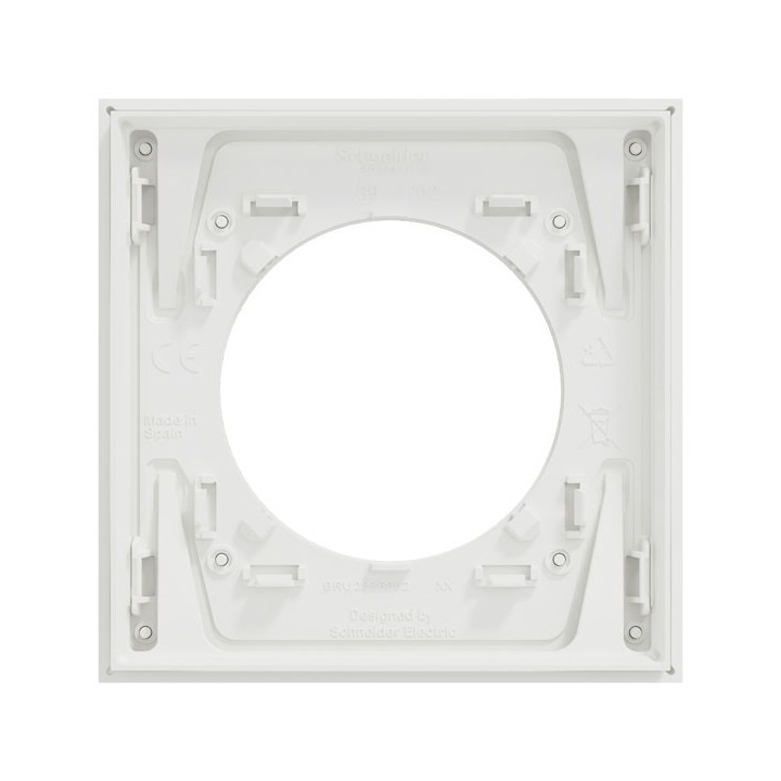 Schneider Odace Métal - plaque de finition 1 poste - effet Laiton support blanc - Réf : S911702