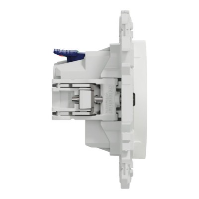 Schneider Odace - prise 2P+T affleurante avec griffes - bornes automatiques - blanc craie - Réf : S925052