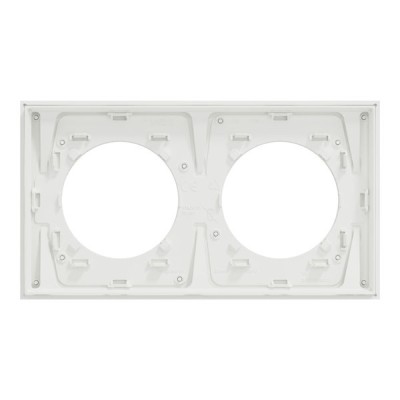 Schneider Odace Métal - plaque de finition 2 postes - effet Laiton support blanc - Réf : S911704