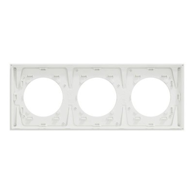 Schneider Odace Métal - plaque de finition 3 postes - effet Laiton support blanc - Réf : S911706