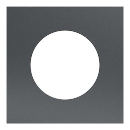 Schneider Odace Métal - plaque de finition 1 poste - effet Perle Noire support noir - Réf : S912702