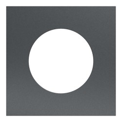 Schneider Odace Métal - plaque de finition 1 poste - effet Perle Noire support noir - Réf : S912702