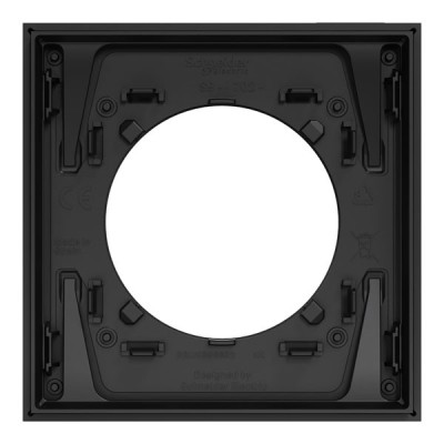 Schneider Odace Métal - plaque de finition 1 poste - effet Perle Noire support noir - Réf : S912702
