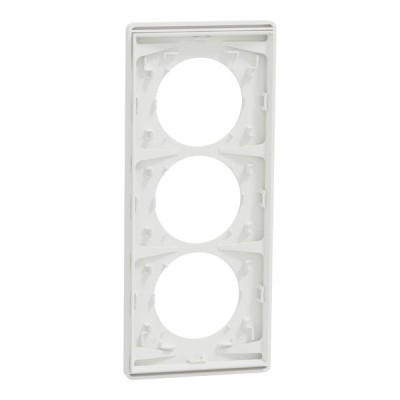 Schneider Odace Architecte - plaque 3 postes entraxe spécifique 57mm - Blanc craie - Réf : S920816