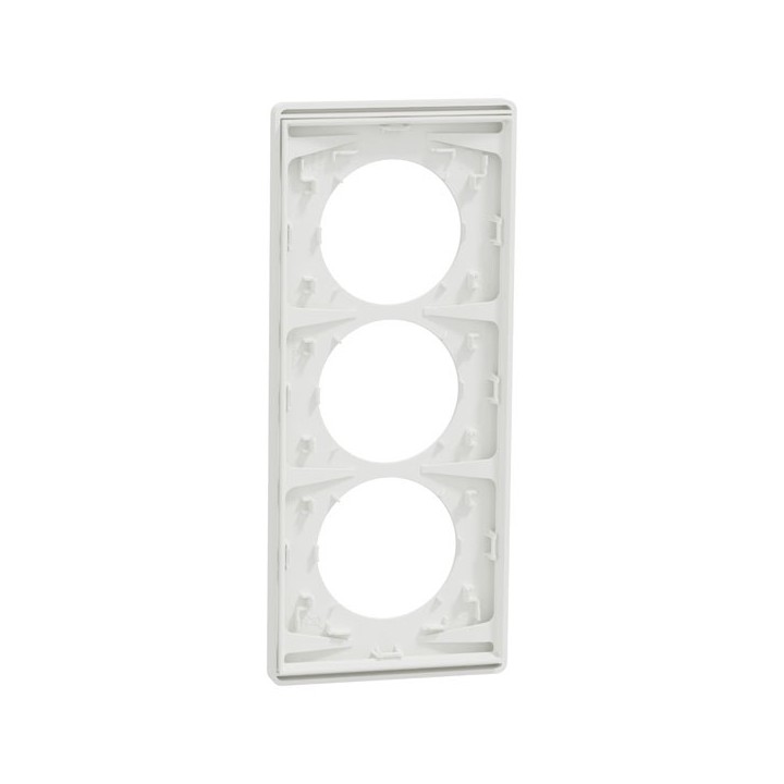 Schneider Odace Architecte - plaque 3 postes entraxe spécifique 57mm - Blanc craie - Réf : S920816