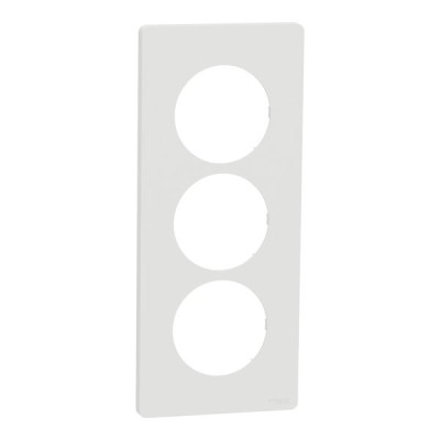 Schneider Odace Architecte - plaque 3 postes entraxe spécifique 57mm - Blanc craie - Réf : S920816