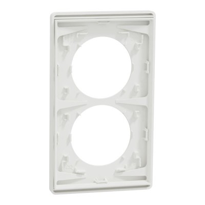 Schneider Odace Architecte - plaque 2 postes entraxe spécifique 57mm - Blanc craie - Réf : S920814