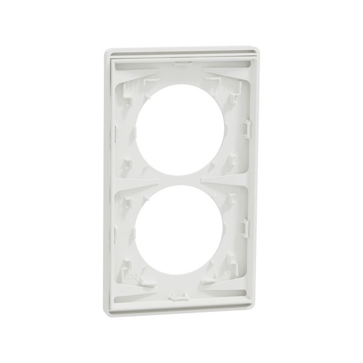 Schneider Odace Architecte - plaque 2 postes entraxe spécifique 57mm - Blanc craie - Réf : S920814