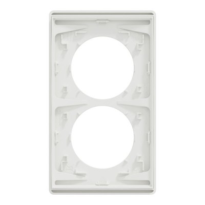 Schneider Odace Architecte - plaque 2 postes entraxe spécifique 57mm - Blanc craie - Réf : S920814