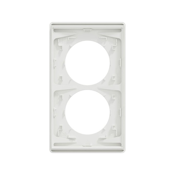 Schneider Odace Architecte - plaque 2 postes entraxe spécifique 57mm - Blanc craie - Réf : S920814