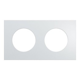 Schneider Odace Métal - plaque de finition 2 postes - effet Aluminium support noir - Réf : S913704