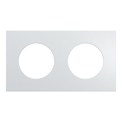 Schneider Odace Métal - plaque de finition 2 postes - effet Aluminium support noir - Réf : S913704