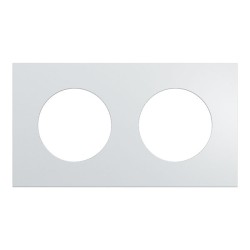 Schneider Odace Métal - plaque de finition 2 postes - effet Aluminium support noir - Réf : S913704