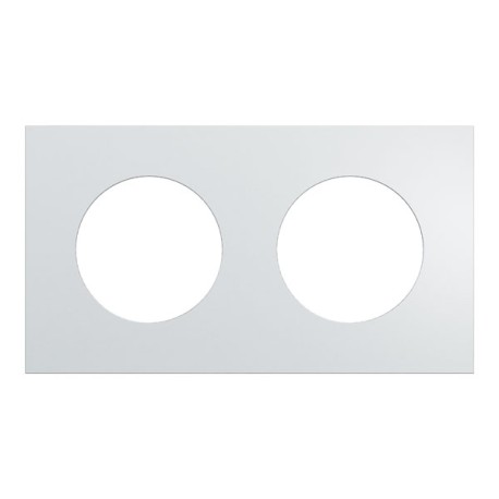 Schneider Odace Métal - plaque de finition 2 postes - effet Aluminium support noir - Réf : S913704