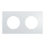 Schneider Odace Métal - plaque de finition 2 postes - effet Aluminium support noir - Réf : S913704