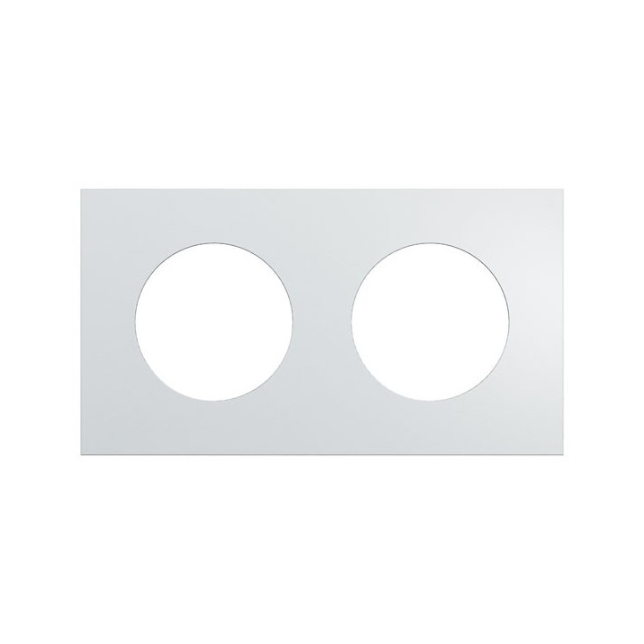 Schneider Odace Métal - plaque de finition 2 postes - effet Aluminium support noir - Réf : S913704