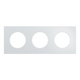 Schneider Odace Métal - plaque de finition 3 postes - effet Aluminium support noir - Réf : S913706