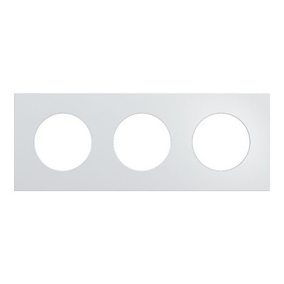 Schneider Odace Métal - plaque de finition 3 postes - effet Aluminium support noir - Réf : S913706