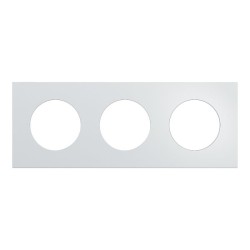 Schneider Odace Métal - plaque de finition 3 postes - effet Aluminium support noir - Réf : S913706