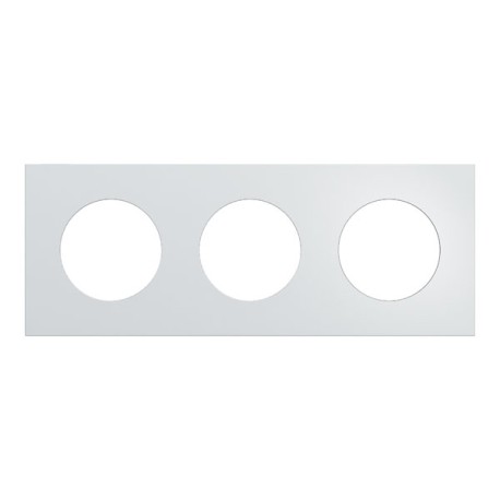 Schneider Odace Métal - plaque de finition 3 postes - effet Aluminium support noir - Réf : S913706