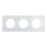 Schneider Odace Métal - plaque de finition 3 postes - effet Aluminium support noir - Réf : S913706