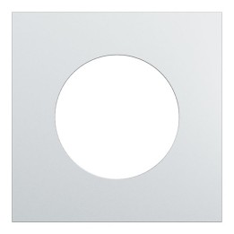 Schneider Odace Métal - plaque de finition 1 poste - effet Aluminium support blanc - Réf : S914702