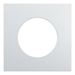 Schneider Odace Métal - plaque de finition 1 poste - effet Aluminium support blanc - Réf : S914702