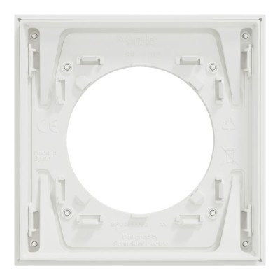 Schneider Odace Métal - plaque de finition 1 poste - effet Aluminium support blanc - Réf : S914702