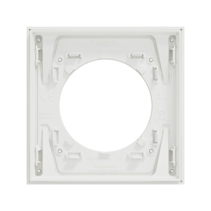 Schneider Odace Métal - plaque de finition 1 poste - effet Aluminium support blanc - Réf : S914702