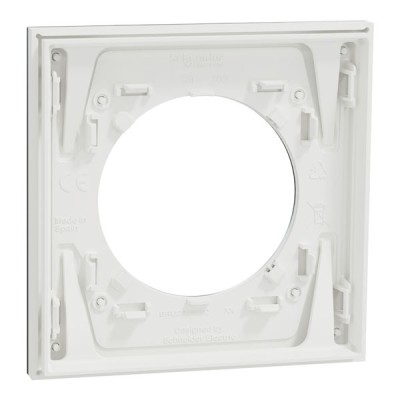 Schneider Odace Métal - plaque de finition 1 poste - effet Aluminium support blanc - Réf : S914702