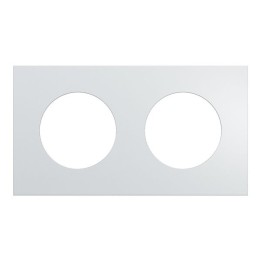 Schneider Odace Métal - plaque de finition 2 postes - effet Aluminium support blanc - Réf : S914704