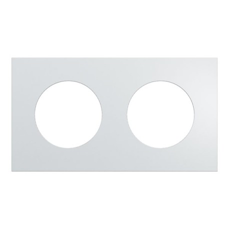 Schneider Odace Métal - plaque de finition 2 postes - effet Aluminium support blanc - Réf : S914704