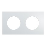 Schneider Odace Métal - plaque de finition 2 postes - effet Aluminium support blanc - Réf : S914704