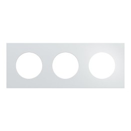 Schneider Odace Métal - plaque de finition 3 postes - effet Aluminium support blanc - Réf : S914706