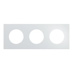Schneider Odace Métal - plaque de finition 3 postes - effet Aluminium support blanc - Réf : S914706